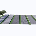 Garden Ornamental Pathway Design With Various Paved Materials Green Lawns And Trees