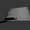 Gray Daily Life Hat With Black Brim Yellow Cross Decoration And Gold Button