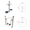 Outdoor Sports Equipment With Metal Poles Blue Pedals And Handles For Fitness Training
