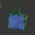 Stylish Two Tone Blue And Black Leather Handbag With Top Handles Design