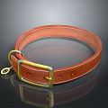 Brown Leather Fashion Apparel Accessory With Gold Metal Buckle Smooth Surface And Stylish Design