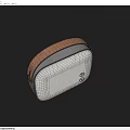 Light Gray Fabric Storage Case With Brown Leather Strap For Daily Household Use