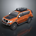 Orange Off Road SUV With Roof Rack And Black Alloy Wheels Exterior Design