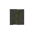 Lush Green Plant Wall With Vibrant Foliage Growing Between Gray Rock Structures 3d model