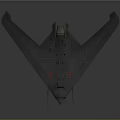 Aerospace Stealth Vehicle With Gray Airframe Red Markings Cockpit And Flying Wing Structure