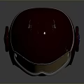 Weapon Helmet With Goggles Brown Leather And Circular Side Detail For Tactical Use