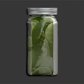 Refreshing Lime And Mint Infused Green Liquid In Glass Jars With Silver Lids