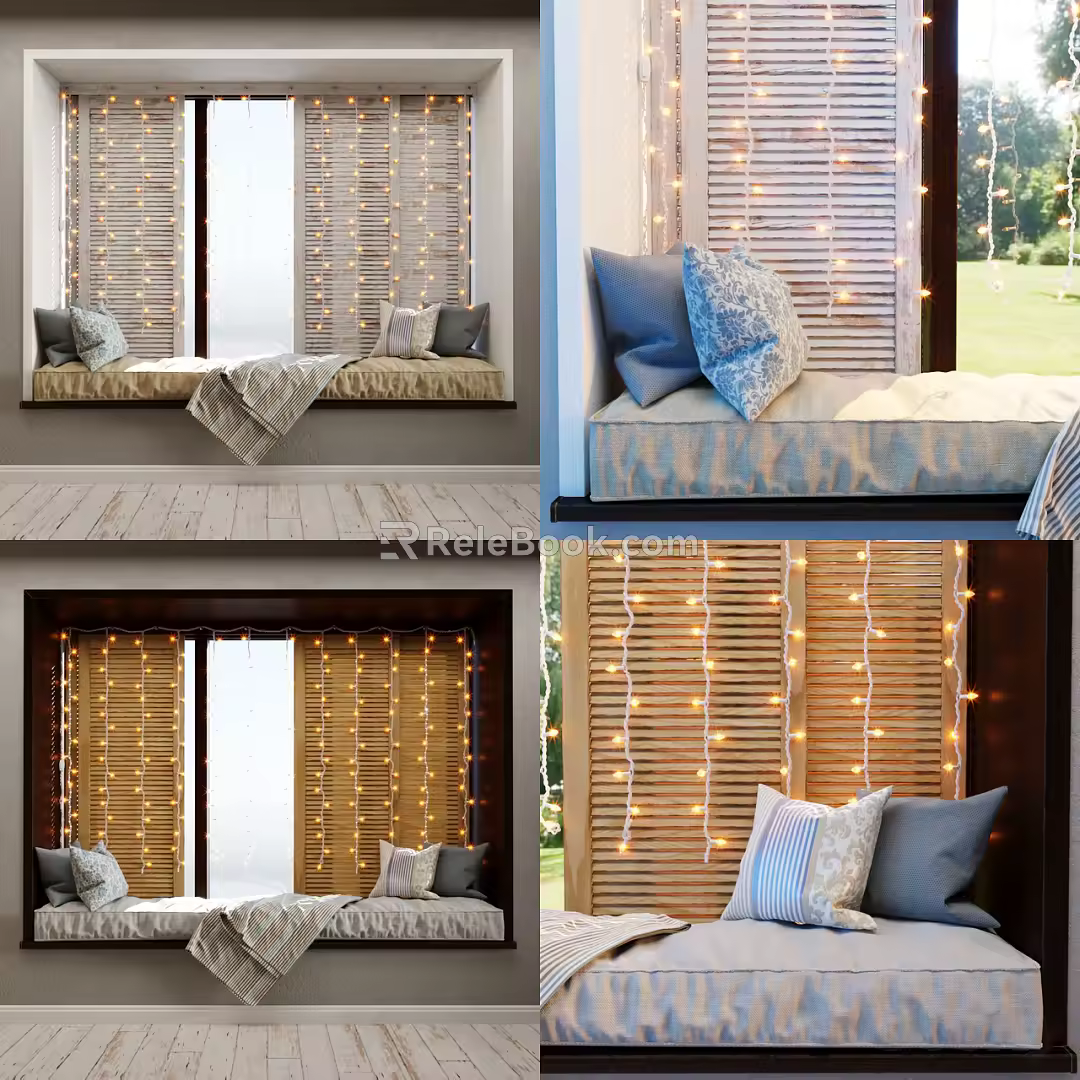 Modern Bay Window Colorful Light 3d model
