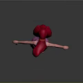 Game and Movie Character with Long Red Hair Pink Dress Belt Standing with Arms Outstretched