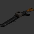 Vintage Rifle With Wooden Stock Black Metal Body And Magazine