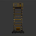 Yellow Scissor Lift Platform With Guardrail And Hydraulic Structure Industrial Equipment
