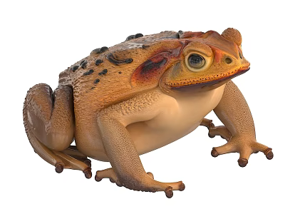 Detailed View Of Reptile Showing Large Eyes Rough Skin And Brown Orange Tones 3d model