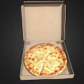 Freshly Baked Cheesy Pizza in Open Cardboard Box with Golden Crust