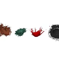 Colorful Garden Ornaments With Brown Green Red And Black Splash Patterns