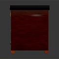 Red Entryway Cabinet Side Cabinet With Golden Decorations Gourd Shaped Accents And Black Top