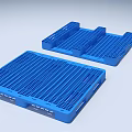 Industrial Heavy Duty Plastic Pallets With Grid Design Blue For Storage Logistics