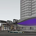 Modern Commercial Complex Architecture With High Rise Tower And Open Plaza Design