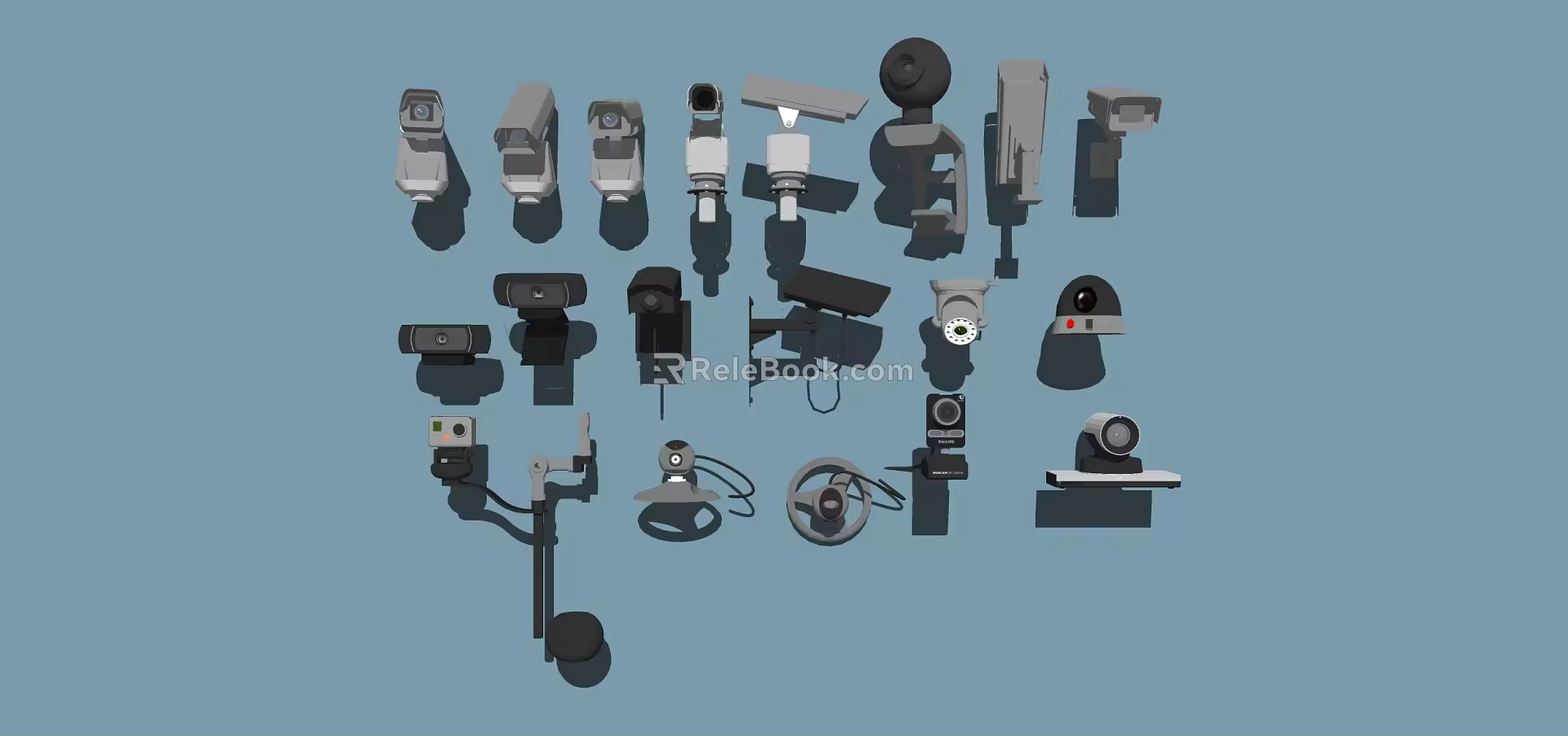 Modern camera surveillance camera hook screw dumbbell landing 3d model