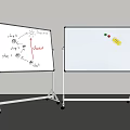 Double Whiteboards With Hand Drawn Musical Instruments Art Supplies Stands And Wheels
