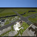 Aerial View Planning of Modern Residential Area With Tall Buildings Low Rise Structures and Greenery