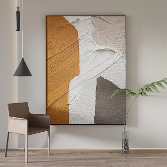Modern Abstract Painting Simple Texture Hanging Painting 3d model