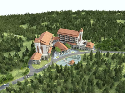 Modern Hotel Architecture Hotel Resort Hotel 3d model