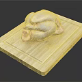 Fresh Raw Chicken Placed on Wooden Cutting Board for Preparation