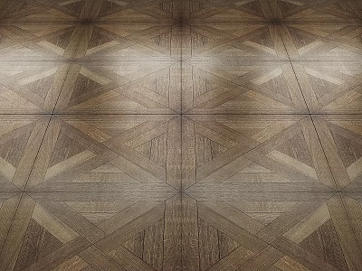 Wooden Floor Parquet Design With Intricate Symmetric Geometric Pattern 3d model