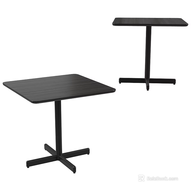Black Square Bar Table with Sleek Design and Stable Base for Home Use 3d model 