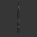 Futuristic Tactical Rifle With Black And Blue Design Tactical Rail And Sci Fi Elements
