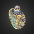 Decorative Cloisonne Vase With Intricate Patterns And Colorful Dragon Phoenix Motifs