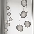 Modern Transparent Glass Pendant Lights With Irregular Balls And Illuminated Hanging Design