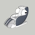 Modern Blue And White Massage Chair With Ergonomic Backrest And Leg Support