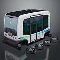 Modern bus minibus minivan driverless bus 3d model