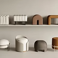 modern sofa stool round stool low stool 3d model