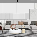 Modern sofa coffee table combination 3d model