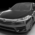 Shiny Black Honda Sedan Featuring Sleek Exterior And Modern Headlight Design