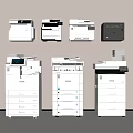 Office Appliances Multifunctional Printers Various Models With Print Copy Scan White Black 3d model