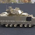 Golden Military Tank Model with Turret Tracks Antenna and Detailed Armor