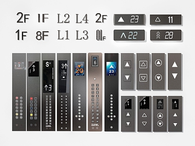 Keys Elevator Keys Panel Floor Indication model