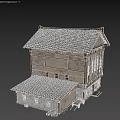 Ancient Architecture Traditional Wooden Structure With Classic Roof Window Details And Interior Wooden Ceiling