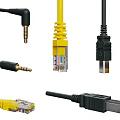 Different Phone Digital Cables Including Angled 3.5mm Ethernet USB Data Plugs