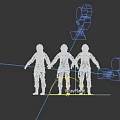 Astronaut Game And Movie Character 3D Model With White Orange Suits And Detailed Features