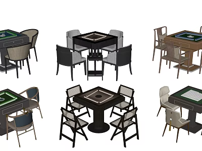 Various Modern Entertainment Table Designs With Matching Chairs For Leisure Activities 3d model