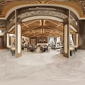 Luxury New Chinese Style Sales Office With Marble Decor And Real Estate Sand Table