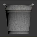 Shiny Stainless Steel Metal Bucket With Reflective Surface And Metal Rim