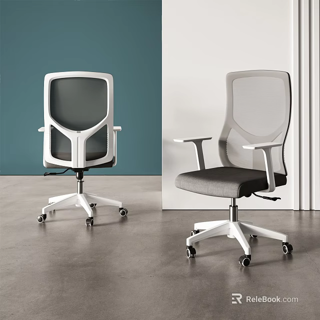 Modern Ergonomic Office Chairs With Mesh Back Armrests And Swivel Wheels 3d model 