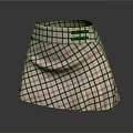 Fashionable A Line Plaid Skirt With Red And White Check Pattern And Belt