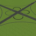 Road Infrastructure Featuring Wide Highway Street Lamps Green Belts And Lane Markings