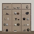 Ceramic Vessels Including Bowls Jars And Vases Displayed On Wooden Shelf